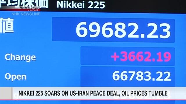Nikkei dispara com acordo de paz entre EUA e Irã, e preços do petróleo despencam