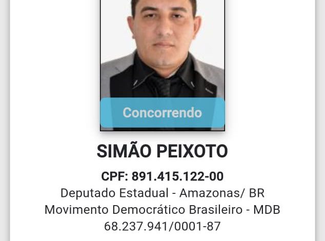 Justiça Eleitoral defere candidatura de Simão Peixoto a deputado estadual