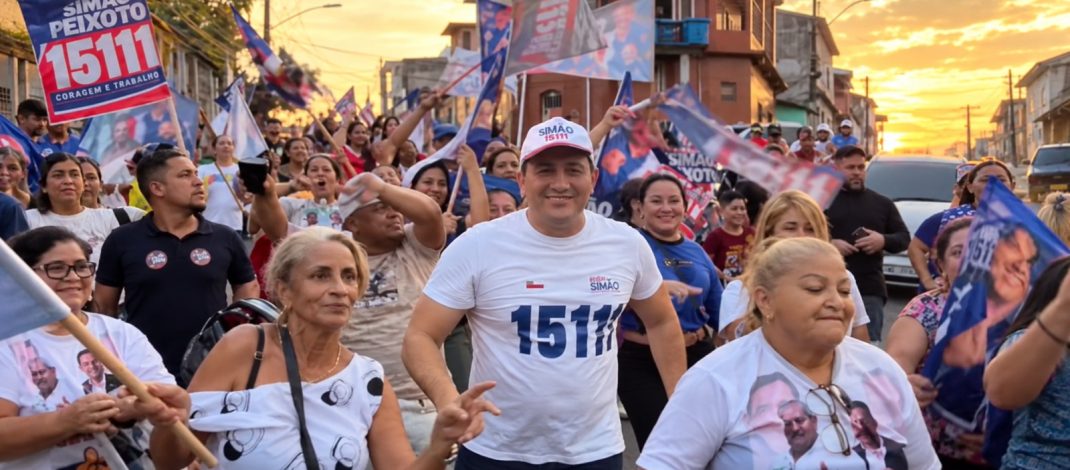 Em clima de festa, Simão Peixoto fecha campanha em Manaus e reúne multidão em grande caminhada no Jorge Teixeira