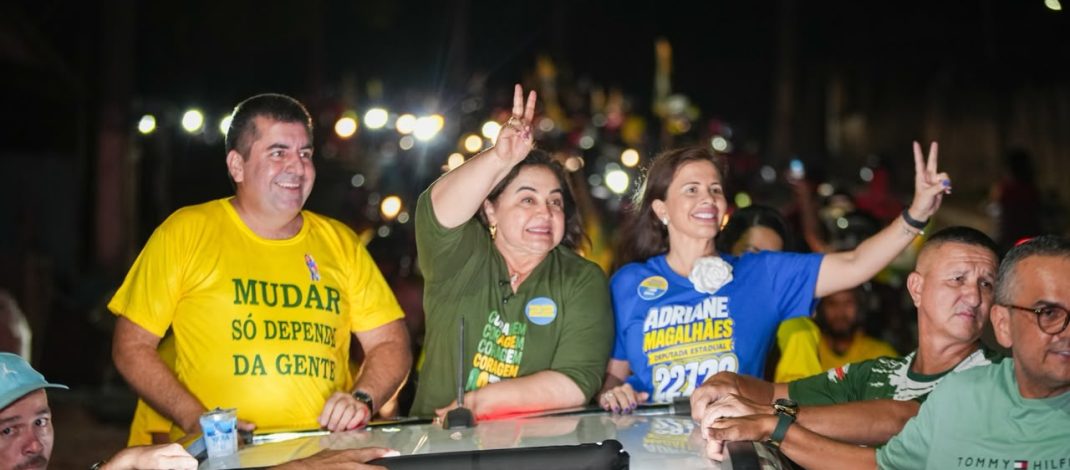 Presidente Figueiredo se veste de verde e amarelo para motocarreata com Professora Maria